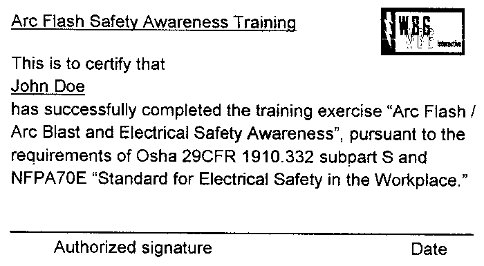 Safety Training Certificate & Wallet Card